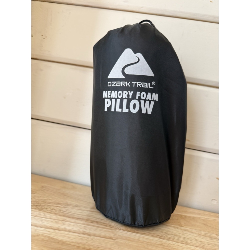Ozark Trail Memory Foam Camping Pillow, Adult Use, Dark Grey color.